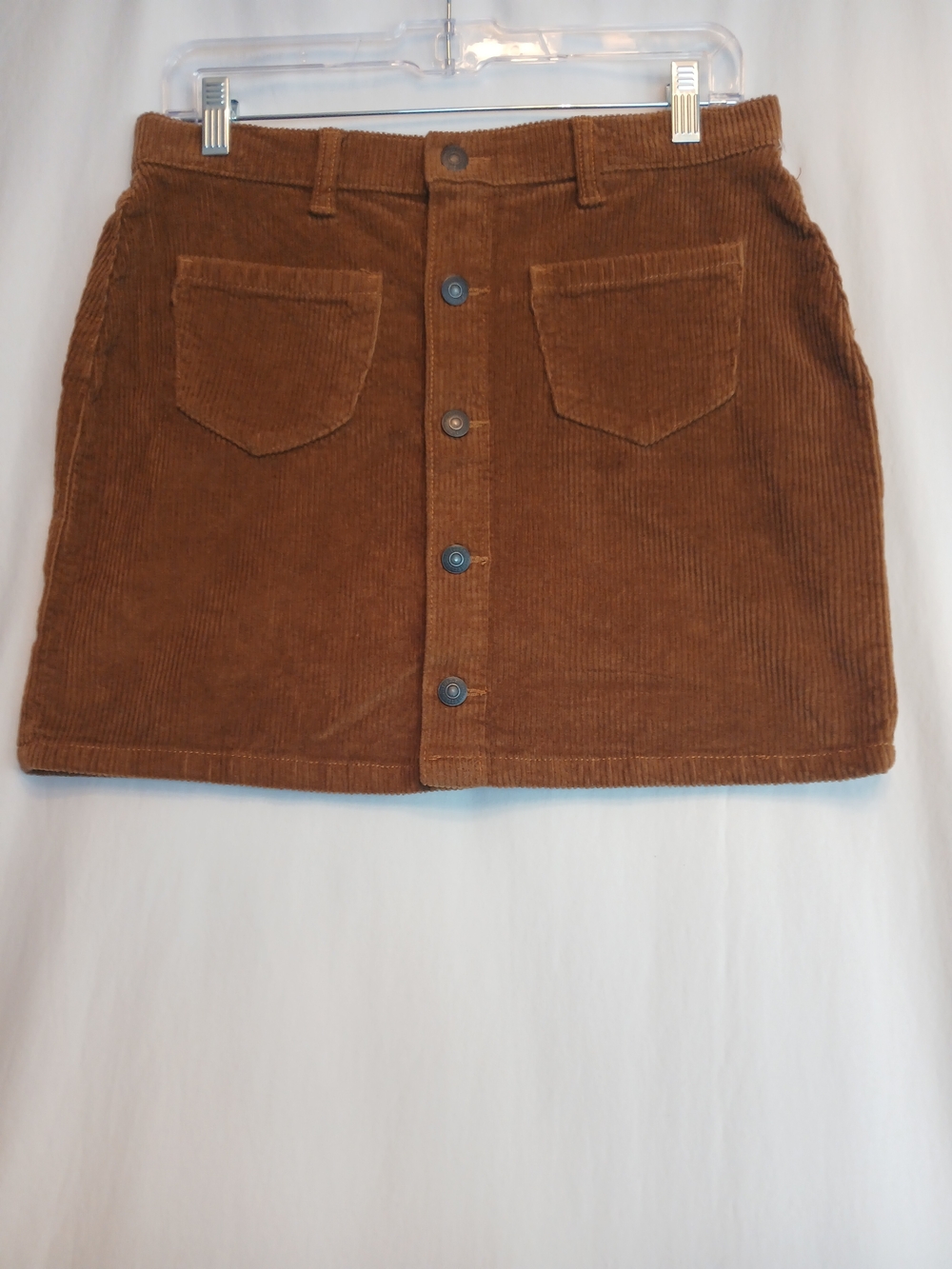 ThereAbouts Brown Corduroy Snap Front Mini Skirt 16 NWOT